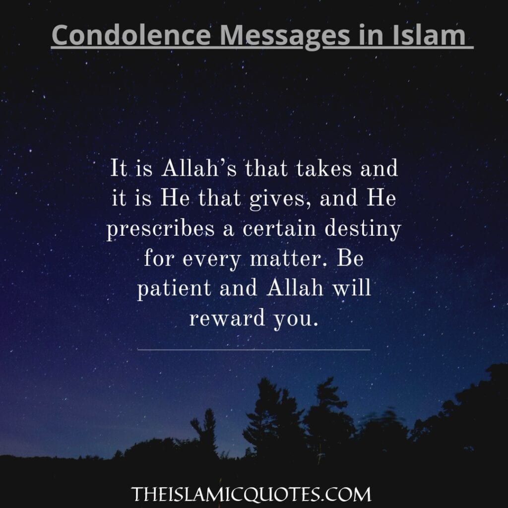 Condolence Messages  in Islam